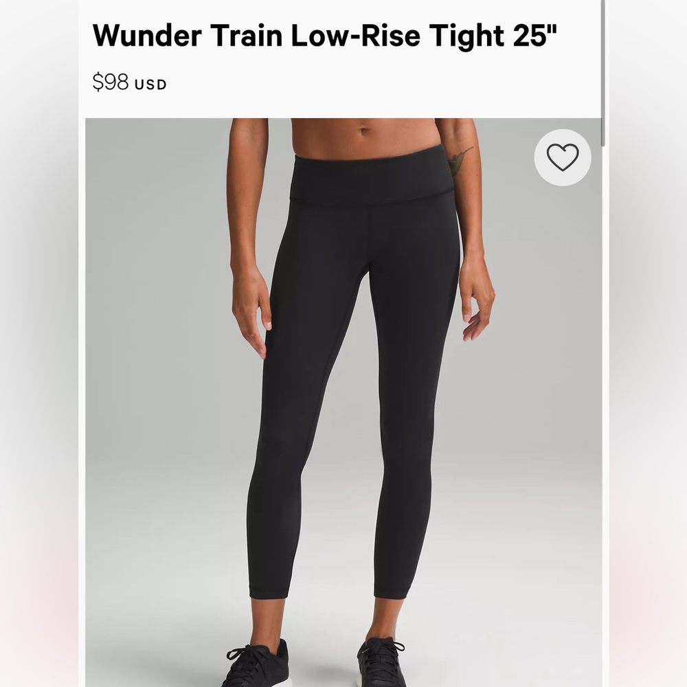 Size 4 Low Rise Lululemon Wunder Train Leggings